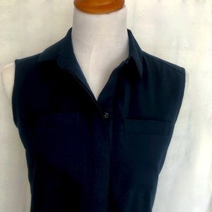 Ann Taylor Navy Sleeveless Top
